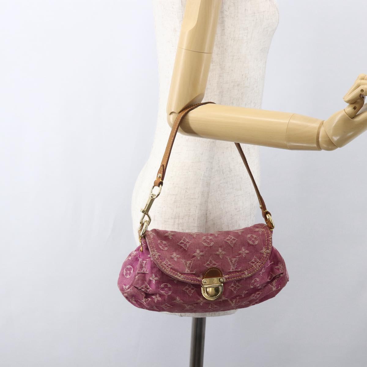 LOUIS VUITTON Monogram Denim Mini Preity Bag Fuchsia M95216 LV Auth bs31670V