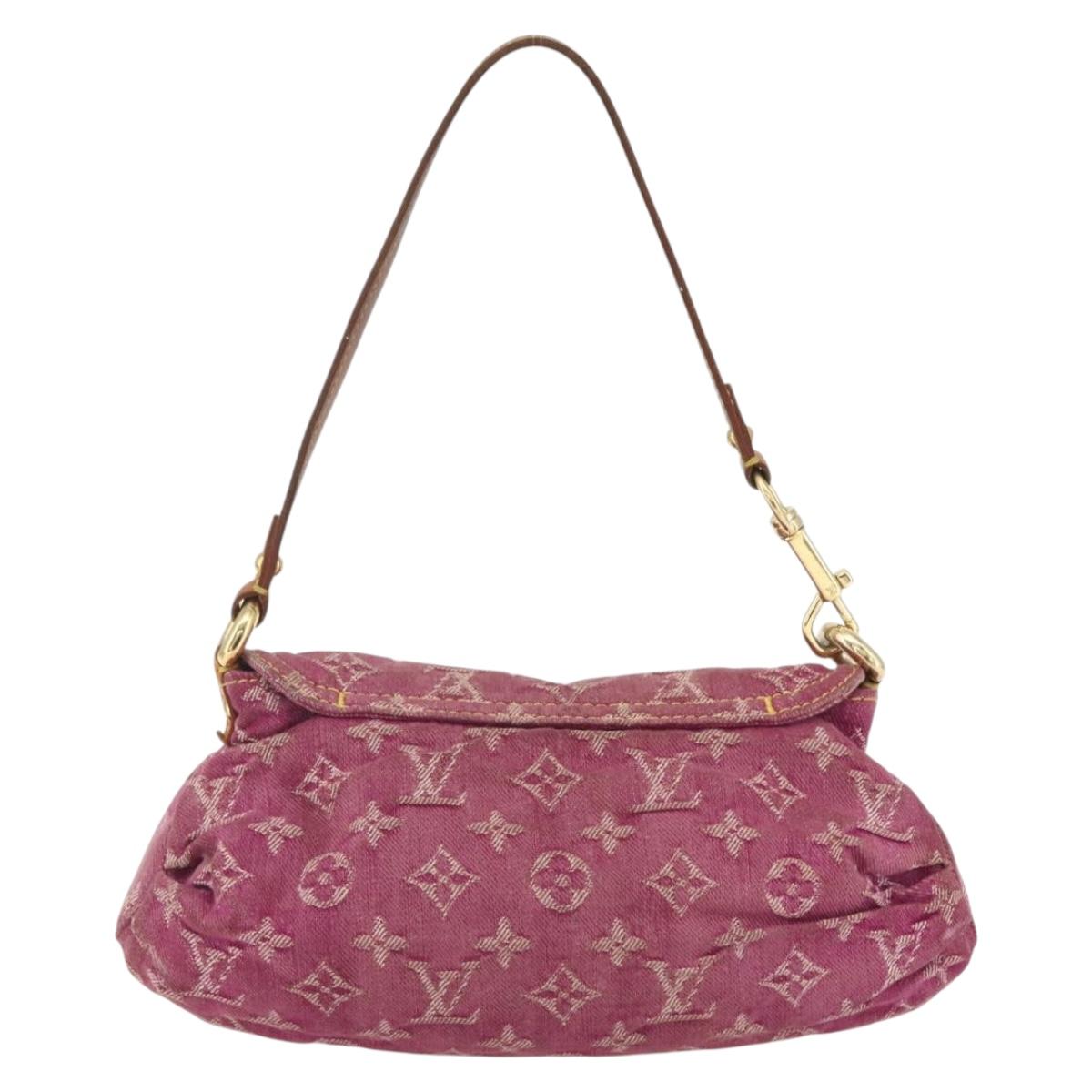 LOUIS VUITTON Monogram Denim Mini Preity Bag Fuchsia M95216 LV Auth bs31670V