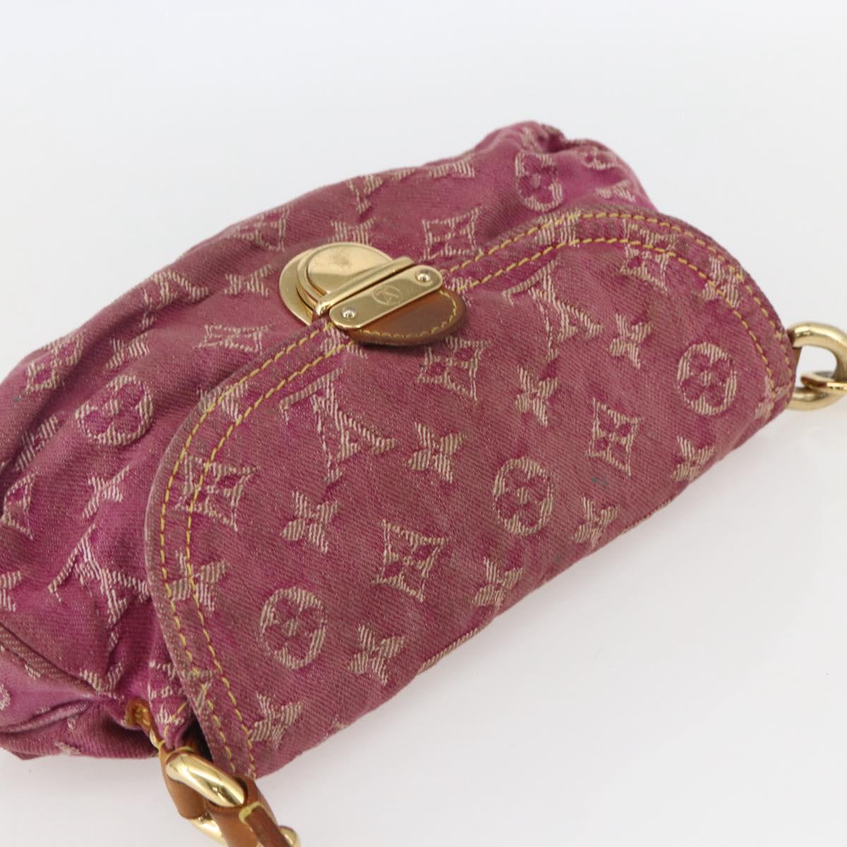 LOUIS VUITTON Monogram Denim Mini Preity Bag Fuchsia M95216 LV Auth bs31670V