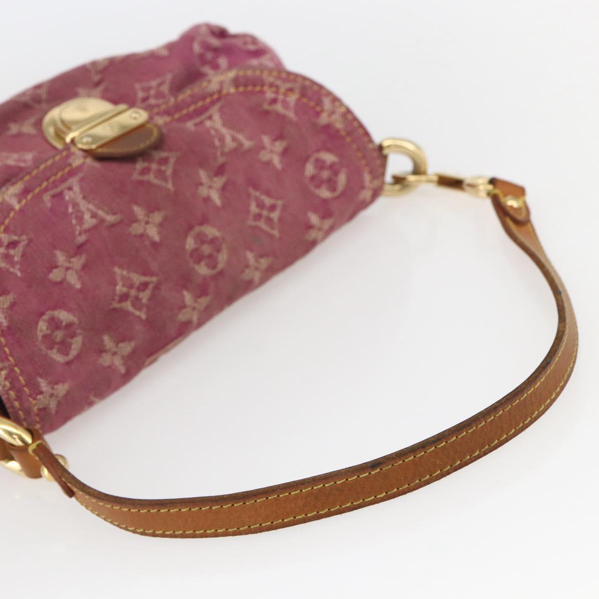 LOUIS VUITTON Monogram Denim Mini Preity Bag Fuchsia M95216 LV Auth bs31670V