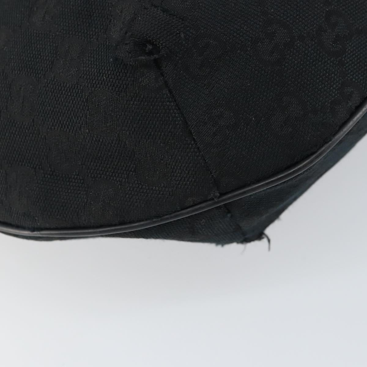 GUCCI GG Canvas Shoulder Bag Black Silver 181092 Auth bs31680