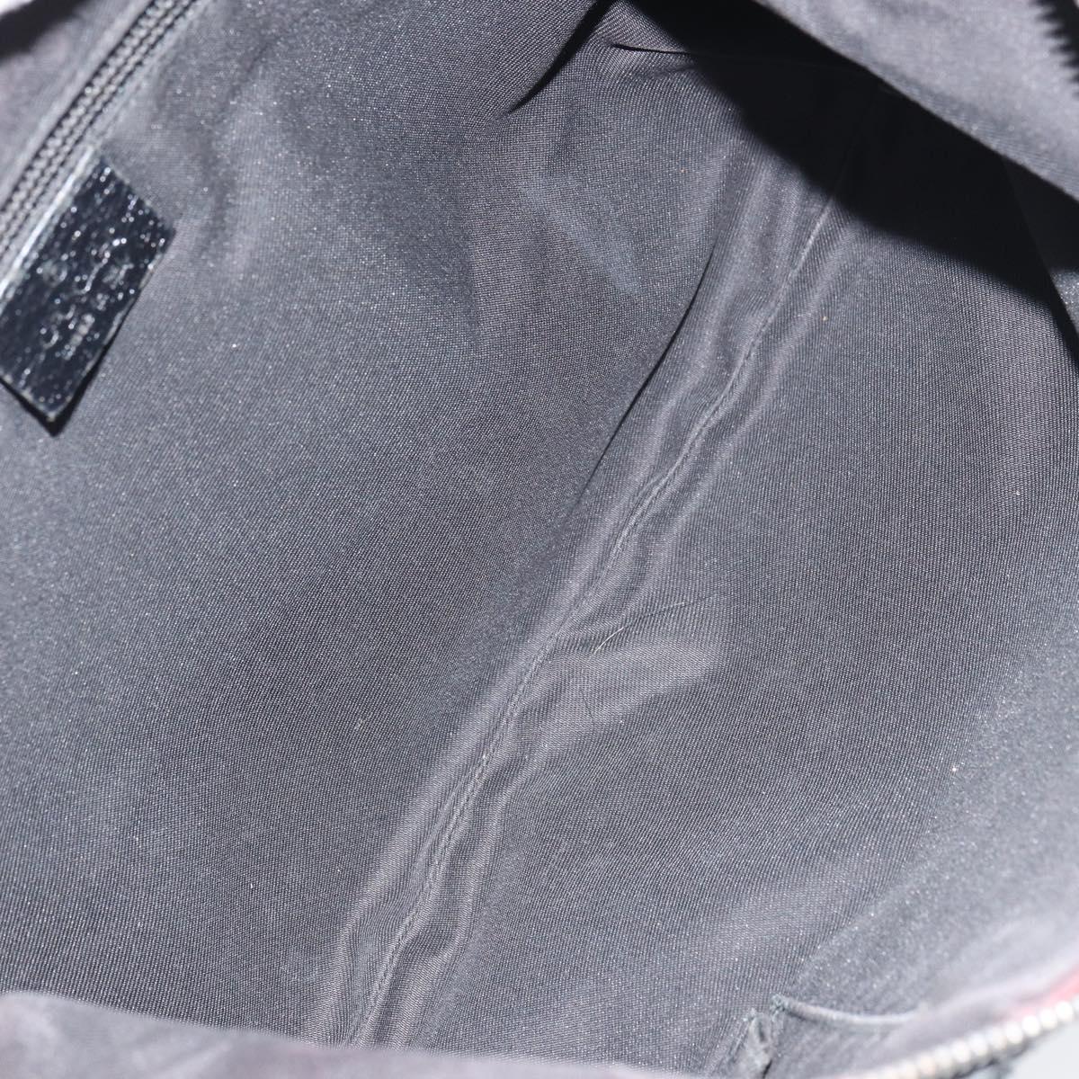 GUCCI GG Canvas Shoulder Bag Black Silver 181092 Auth bs31680