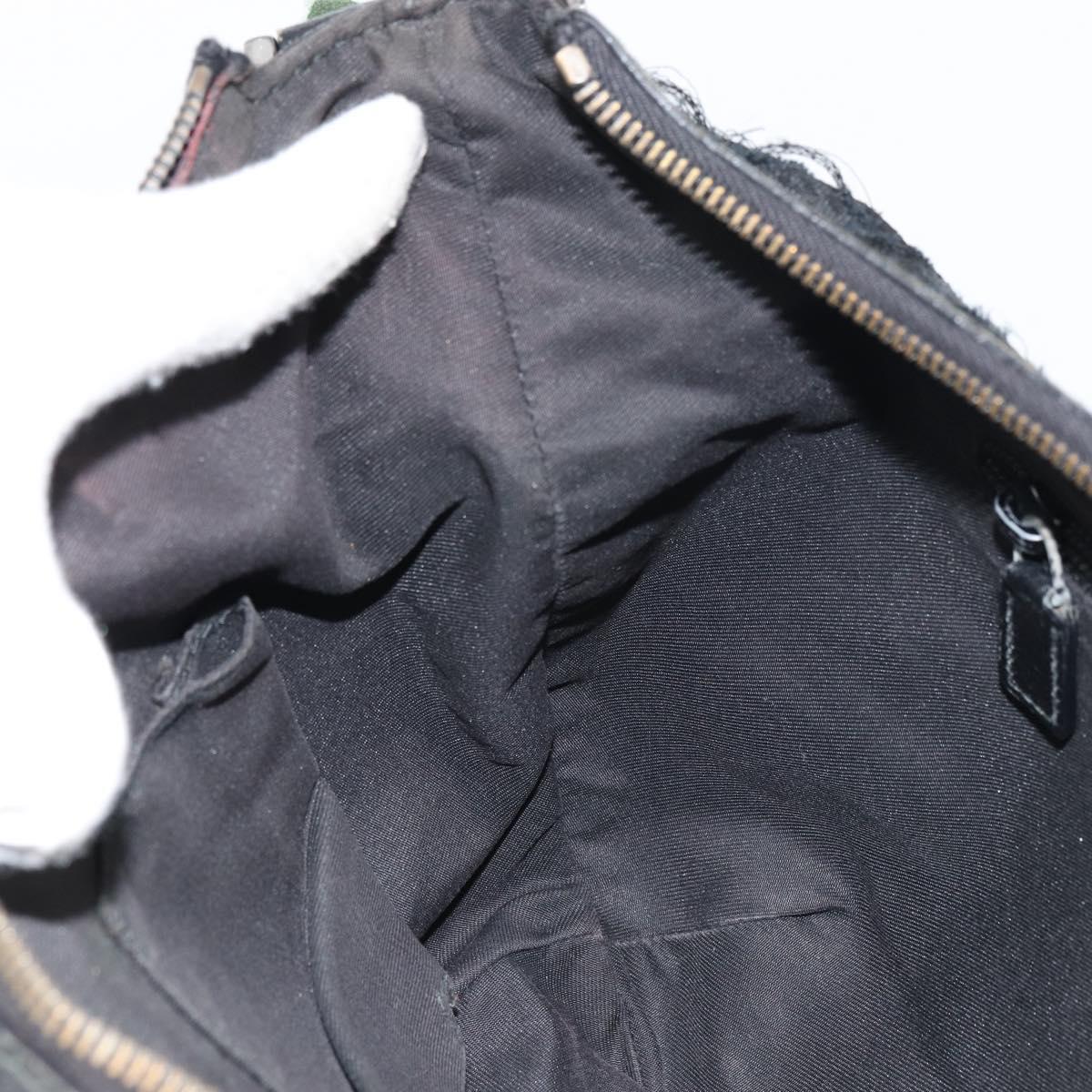 GUCCI GG Canvas Shoulder Bag Black Silver 181092 Auth bs31680