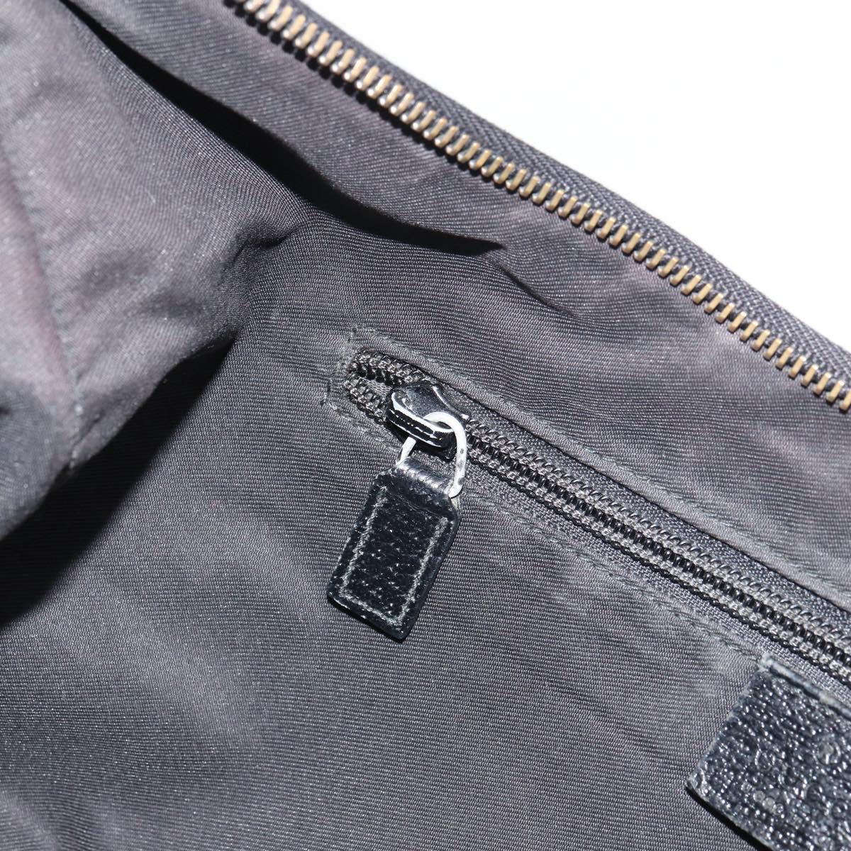 GUCCI GG Canvas Shoulder Bag Black Silver 181092 Auth bs31680