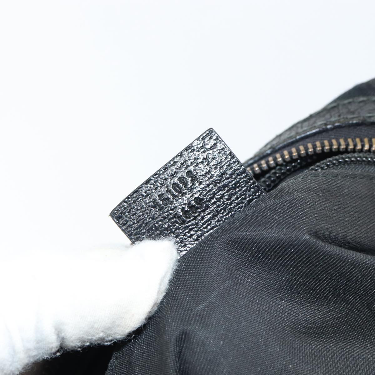 GUCCI GG Canvas Shoulder Bag Black Silver 181092 Auth bs31680