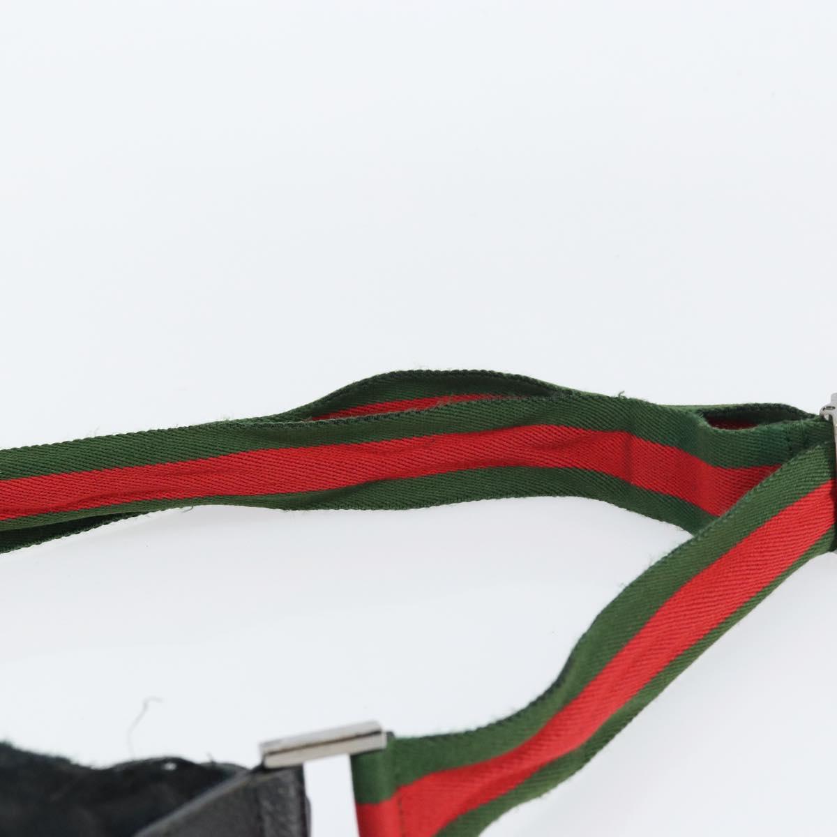 GUCCI GG Canvas Shoulder Bag Black Silver 181092 Auth bs31680