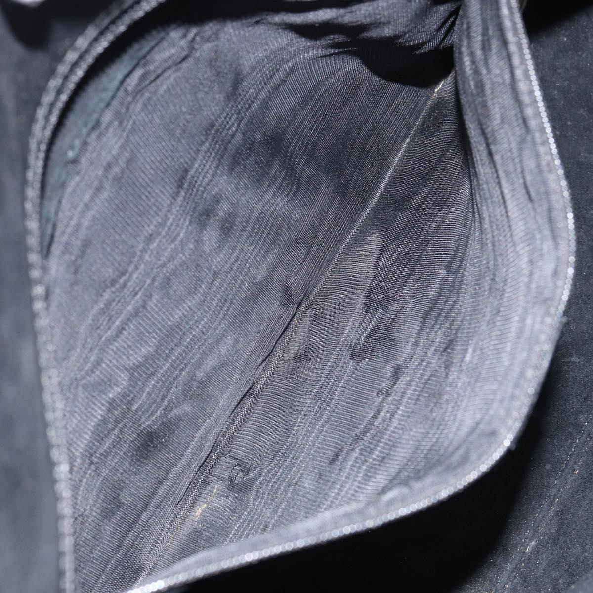 GUCCI Bamboo Hand Bag Leather Black Gold 002 2122 0507 Auth bs31682