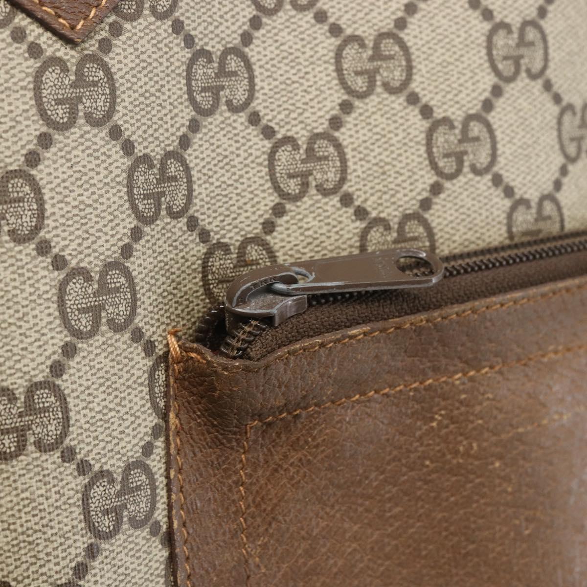 GUCCI GG Supreme Tote Bag PVC Leather Beige Gold 002 098 0057 Auth bs31684