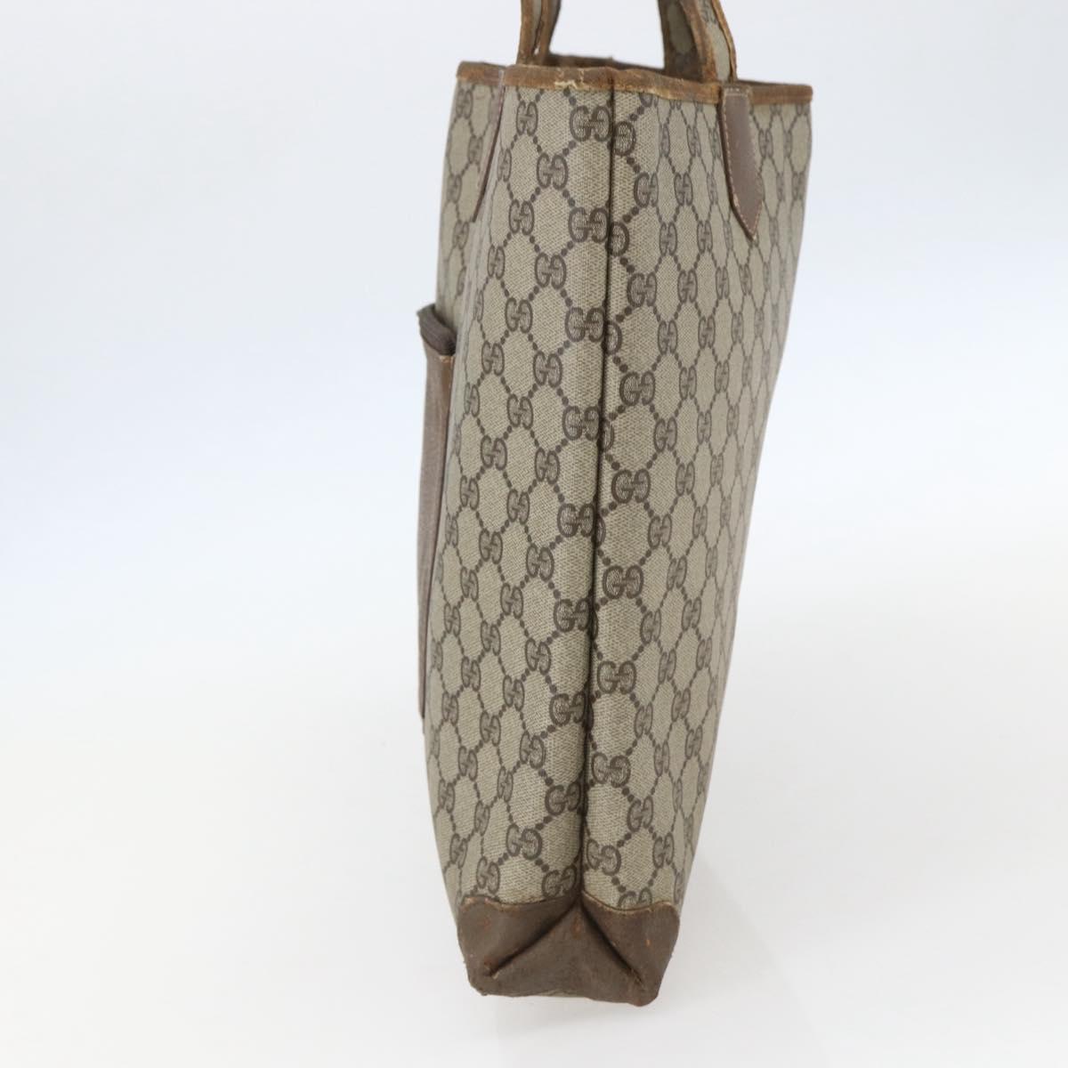 GUCCI GG Supreme Tote Bag PVC Leather Beige Gold 002 098 0057 Auth bs31684