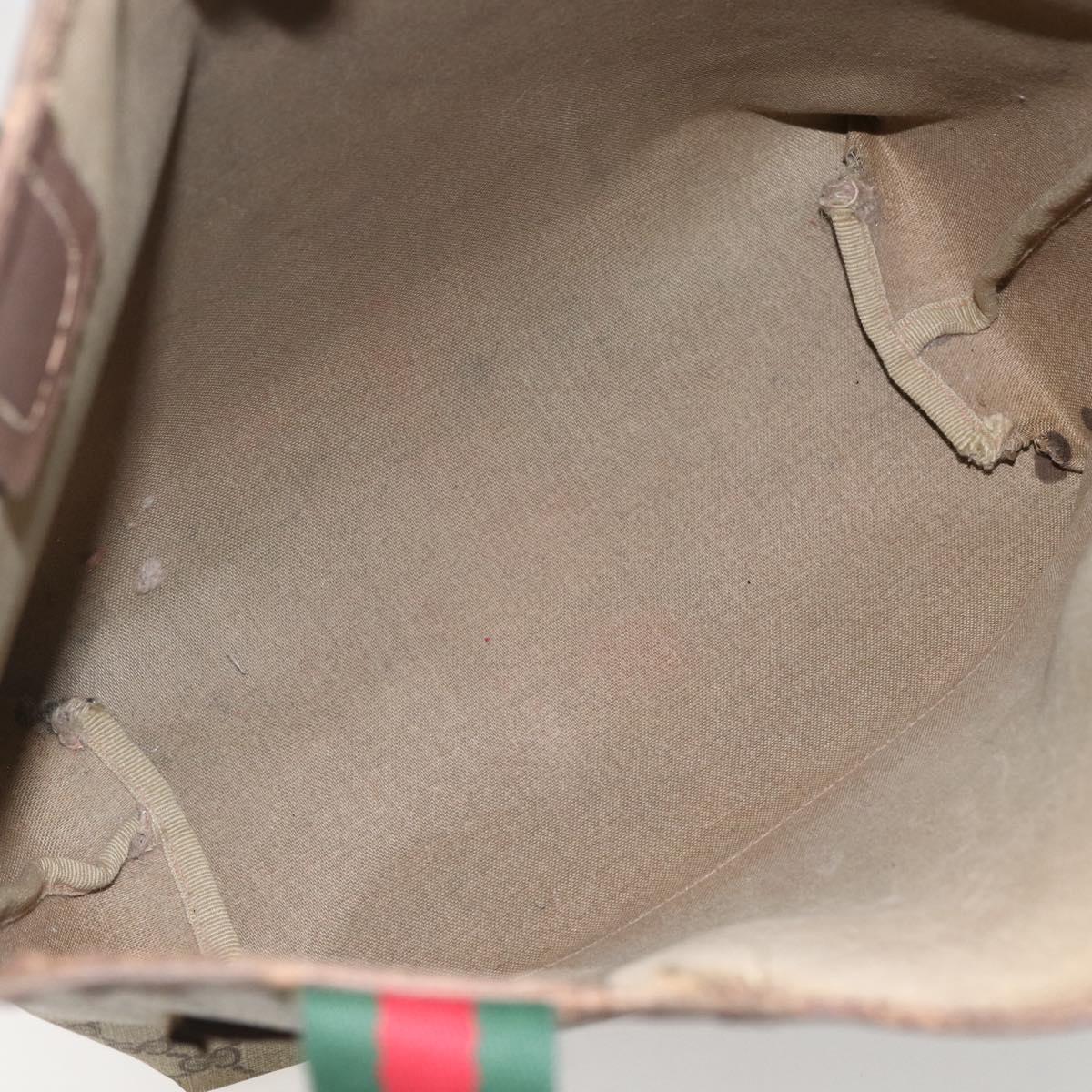 GUCCI GG Supreme Web Sherry Line Tote Bag PVC Beige Gold 89 02 003 Auth bs31685