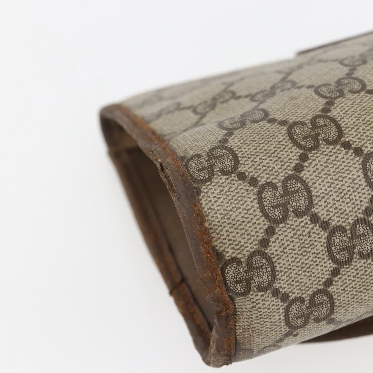 GUCCI GG Supreme Web Sherry Line Bag PVC Beige Gold 89 01 030 Auth bs31688