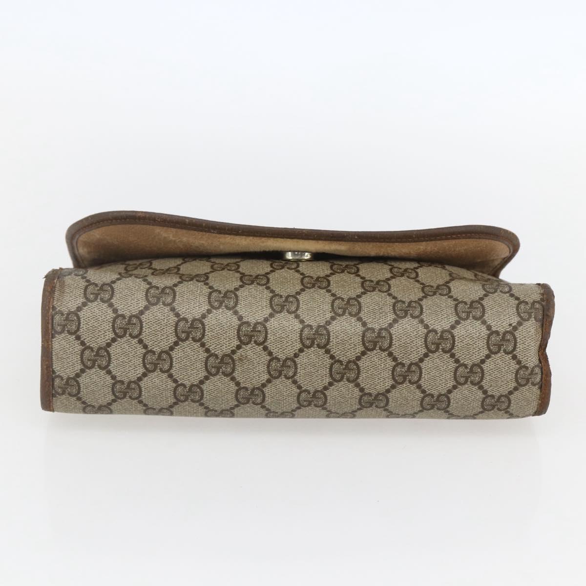 GUCCI GG Supreme Web Sherry Line Bag PVC Beige Gold 89 01 030 Auth bs31688