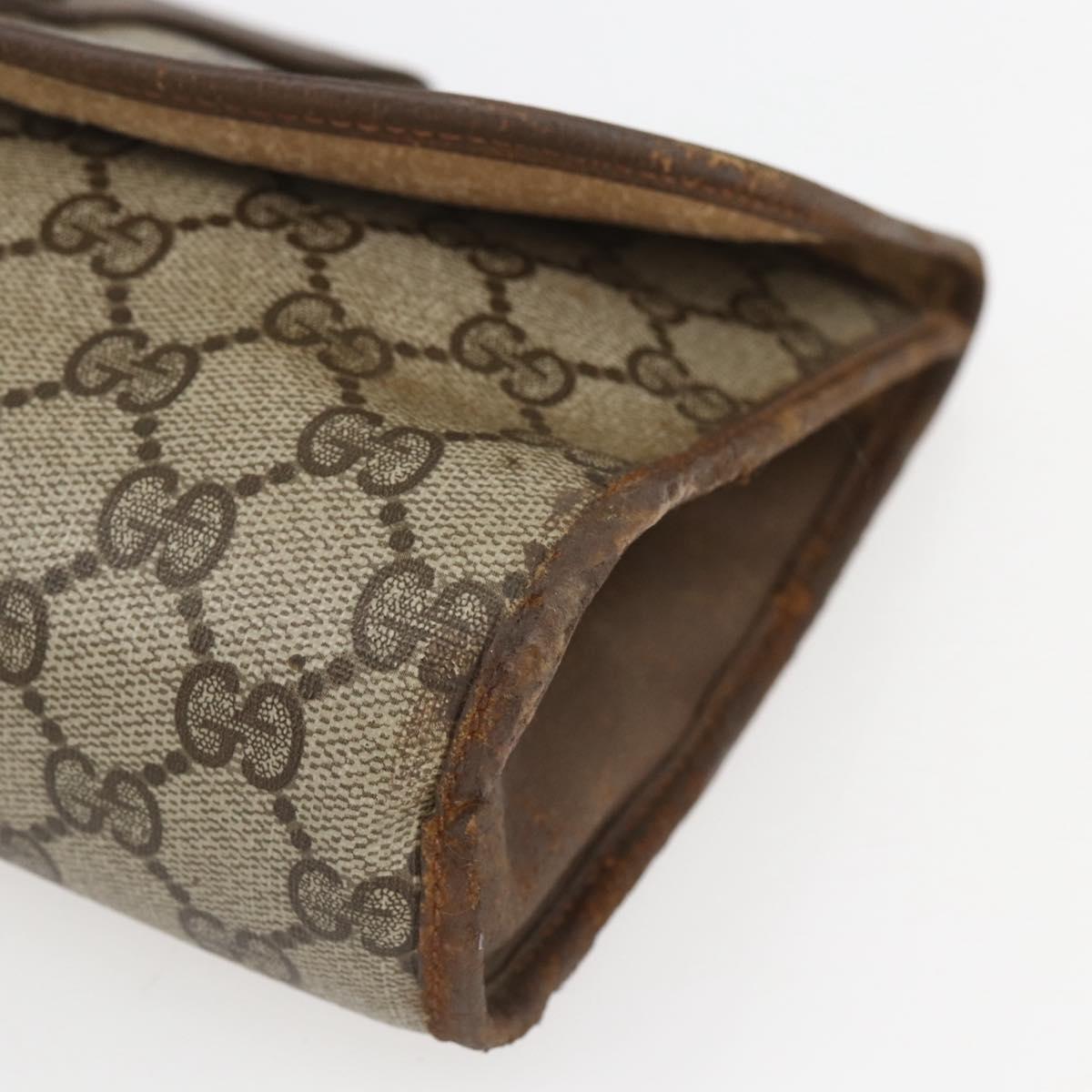 GUCCI GG Supreme Web Sherry Line Bag PVC Beige Gold 89 01 030 Auth bs31688