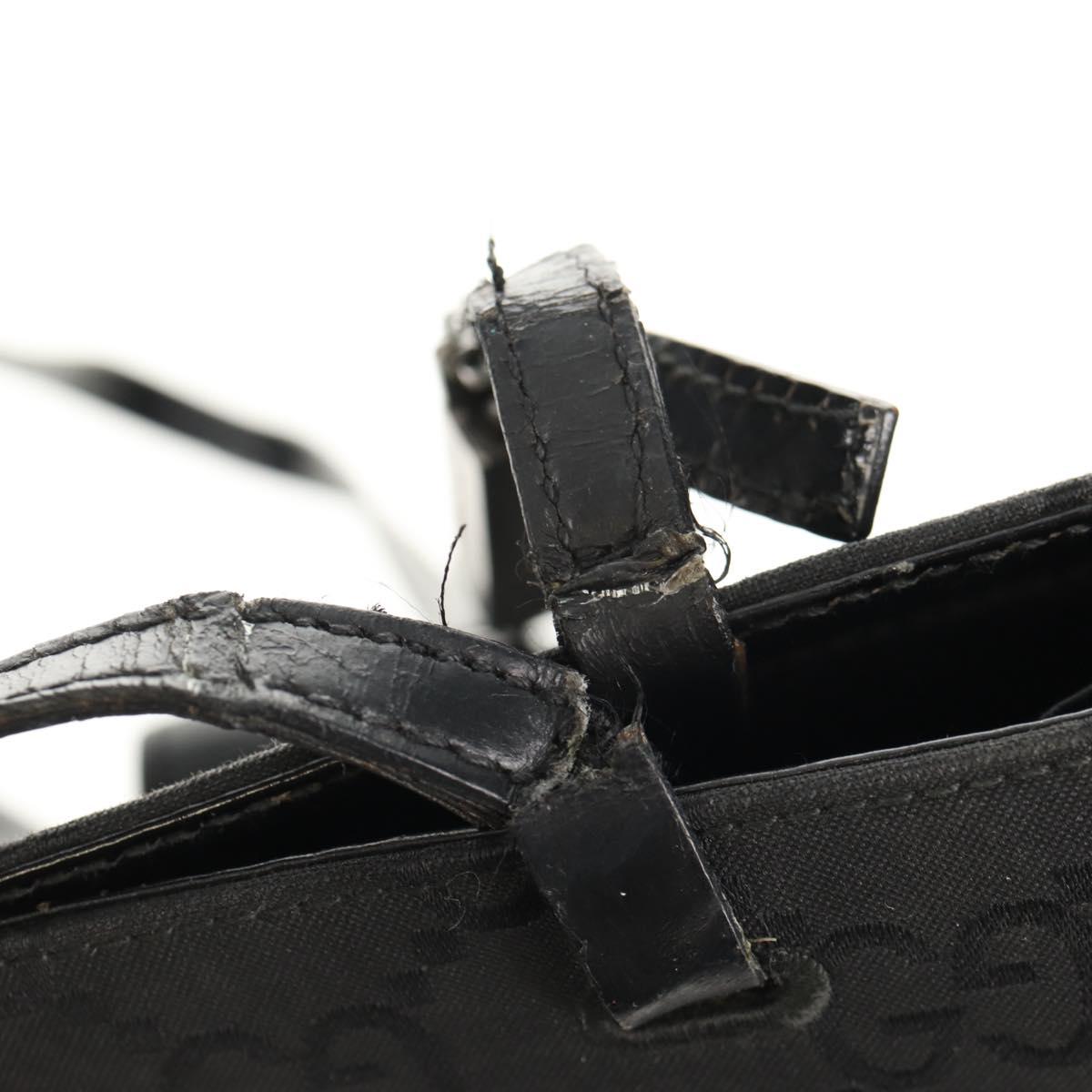 GUCCI GG Canvas Tote Bag Black Silver 002 1021 Auth bs31689