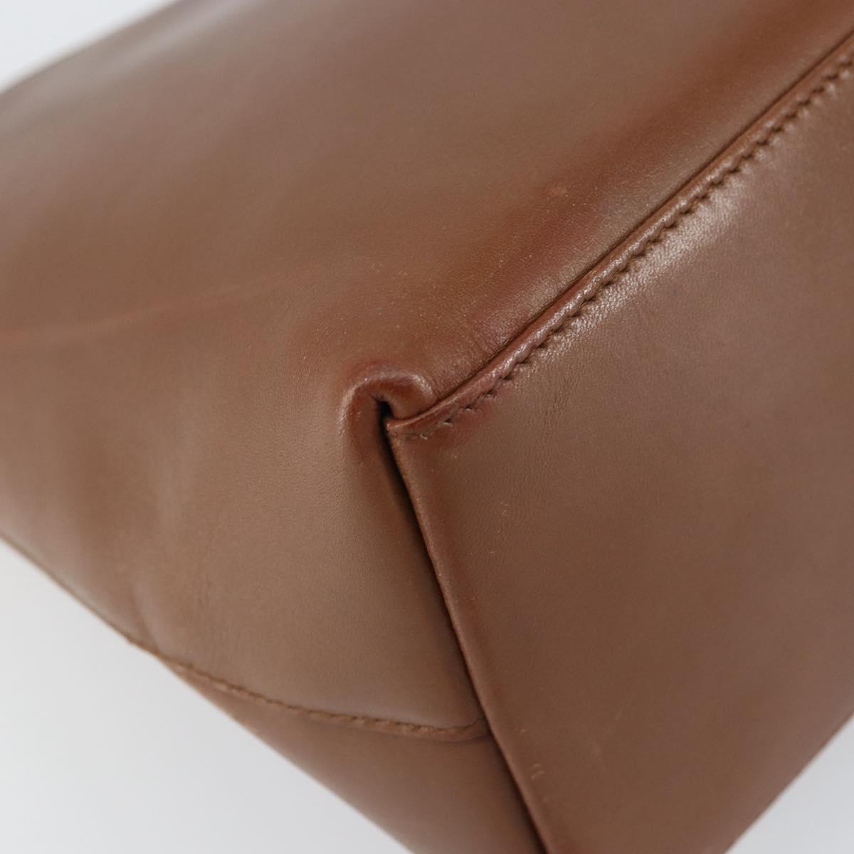 GUCCI Bamboo Shoulder Bag Leather Brown Gold 001 3008 Auth bs31690