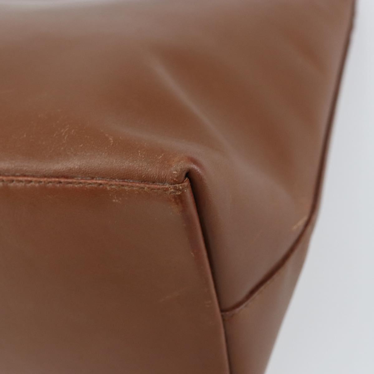 GUCCI Bamboo Shoulder Bag Leather Brown Gold 001 3008 Auth bs31690