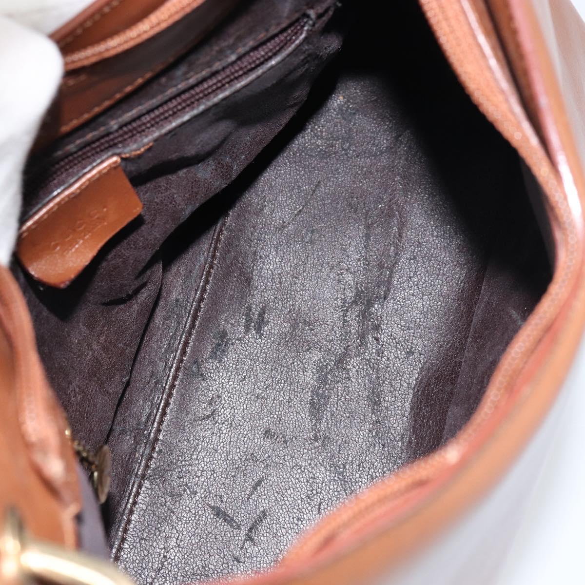 GUCCI Bamboo Shoulder Bag Leather Brown Gold 001 3008 Auth bs31690