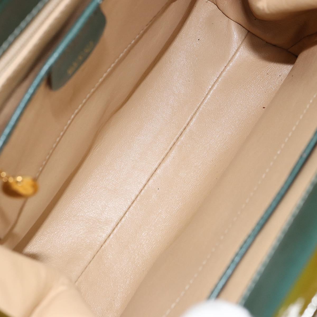 GUCCI Hand Bag Enamel Green Gold 000 2046 0300 Auth bs31693