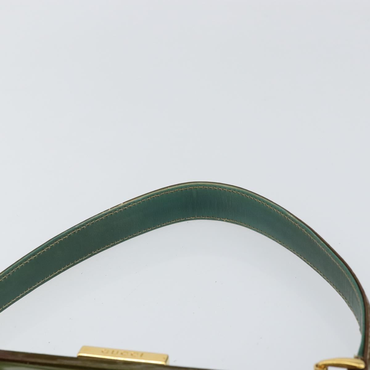 GUCCI Hand Bag Enamel Green Gold 000 2046 0300 Auth bs31693