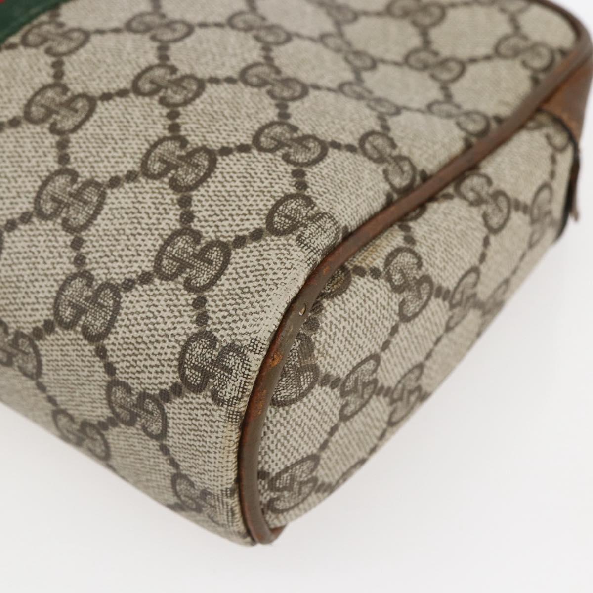 GUCCI GG Supreme Web Sherry Line Bag PVC Beige Gold 98 69 014 3553 Auth bs31695