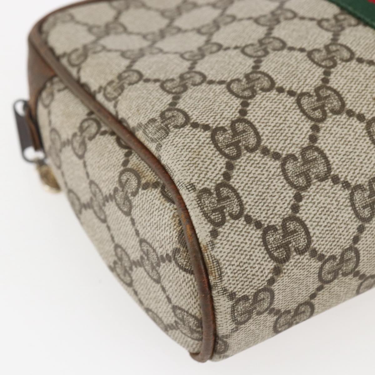 GUCCI GG Supreme Web Sherry Line Bag PVC Beige Gold 98 69 014 3553 Auth bs31695