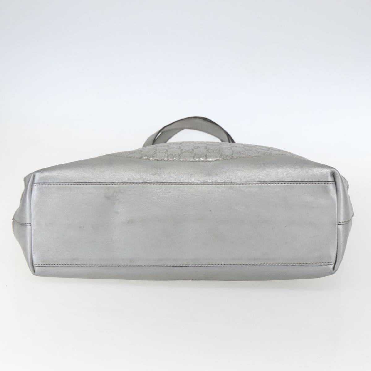 GUCCI GG Canvas Guccissima Tote Bag Leather Outlet Silver 238696 Auth bs31696