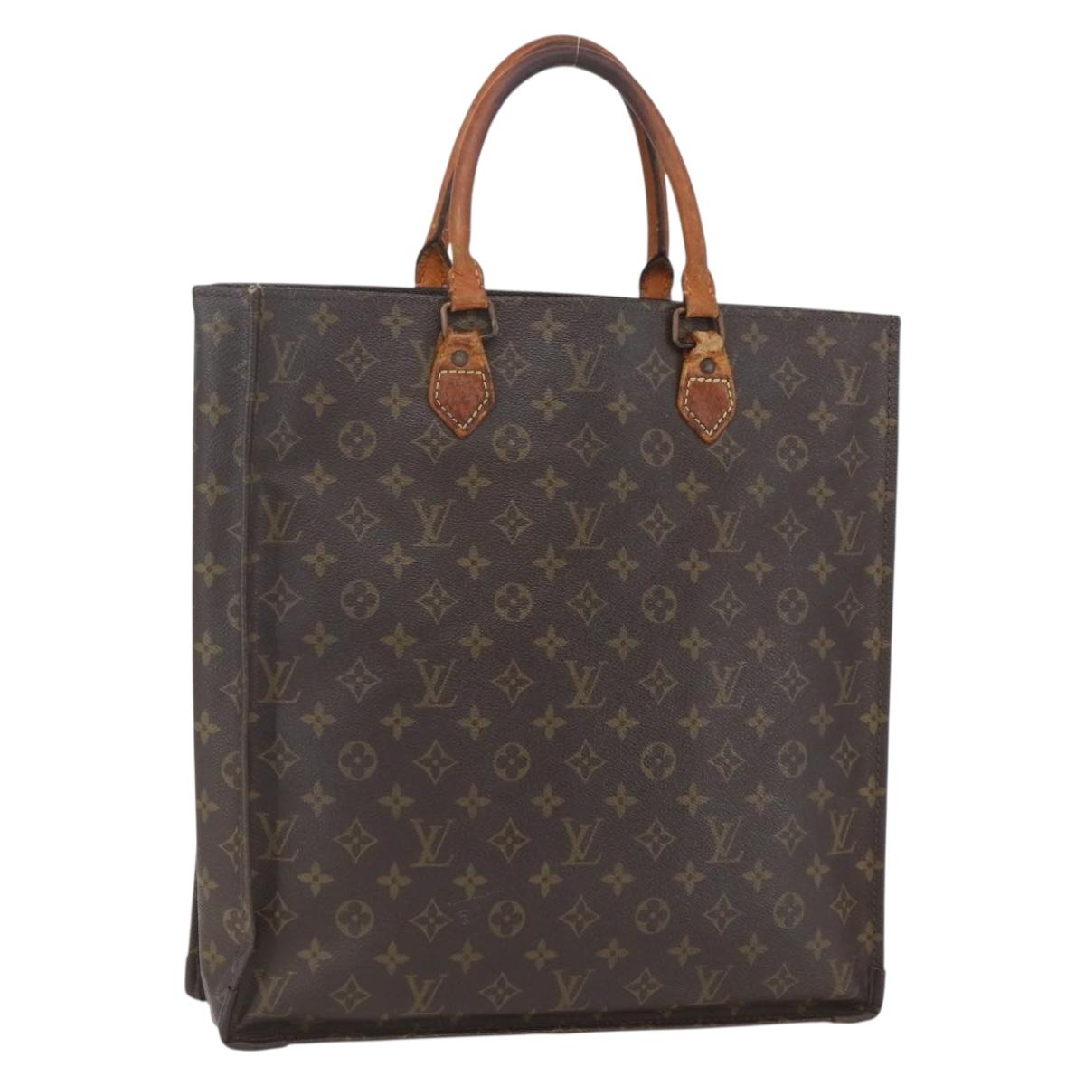 LOUIS VUITTON Monogram Sac Plat Hand Bag M51140 LV Auth bs31699