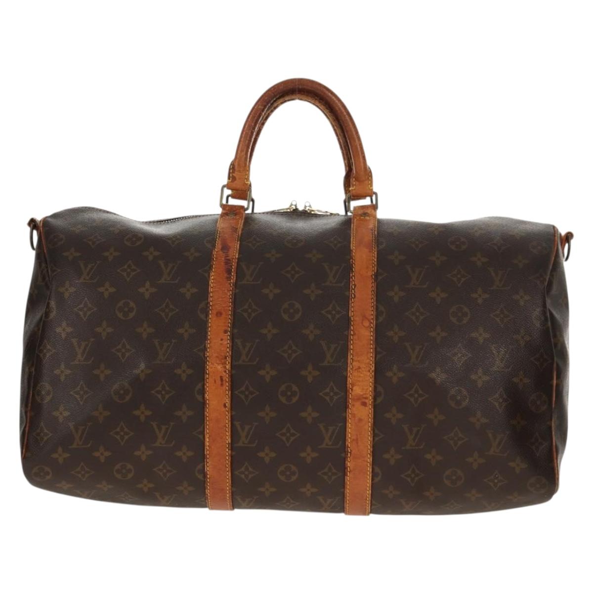 LOUIS VUITTON Monogram Keepall Bandouliere 50 Boston Bag M41416 LV Auth bs31705