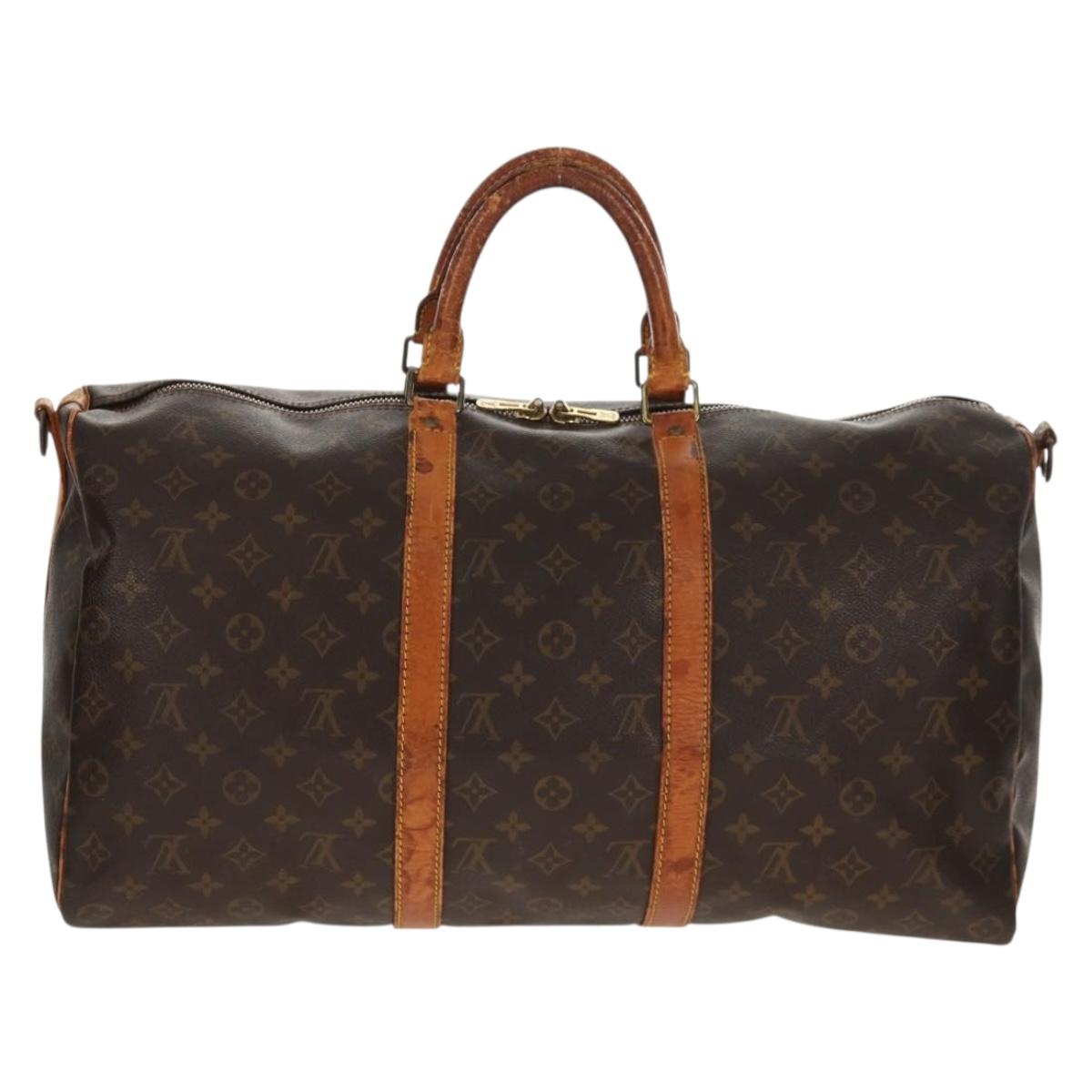 LOUIS VUITTON Monogram Keepall Bandouliere 50 Boston Bag M41416 LV Auth bs31705