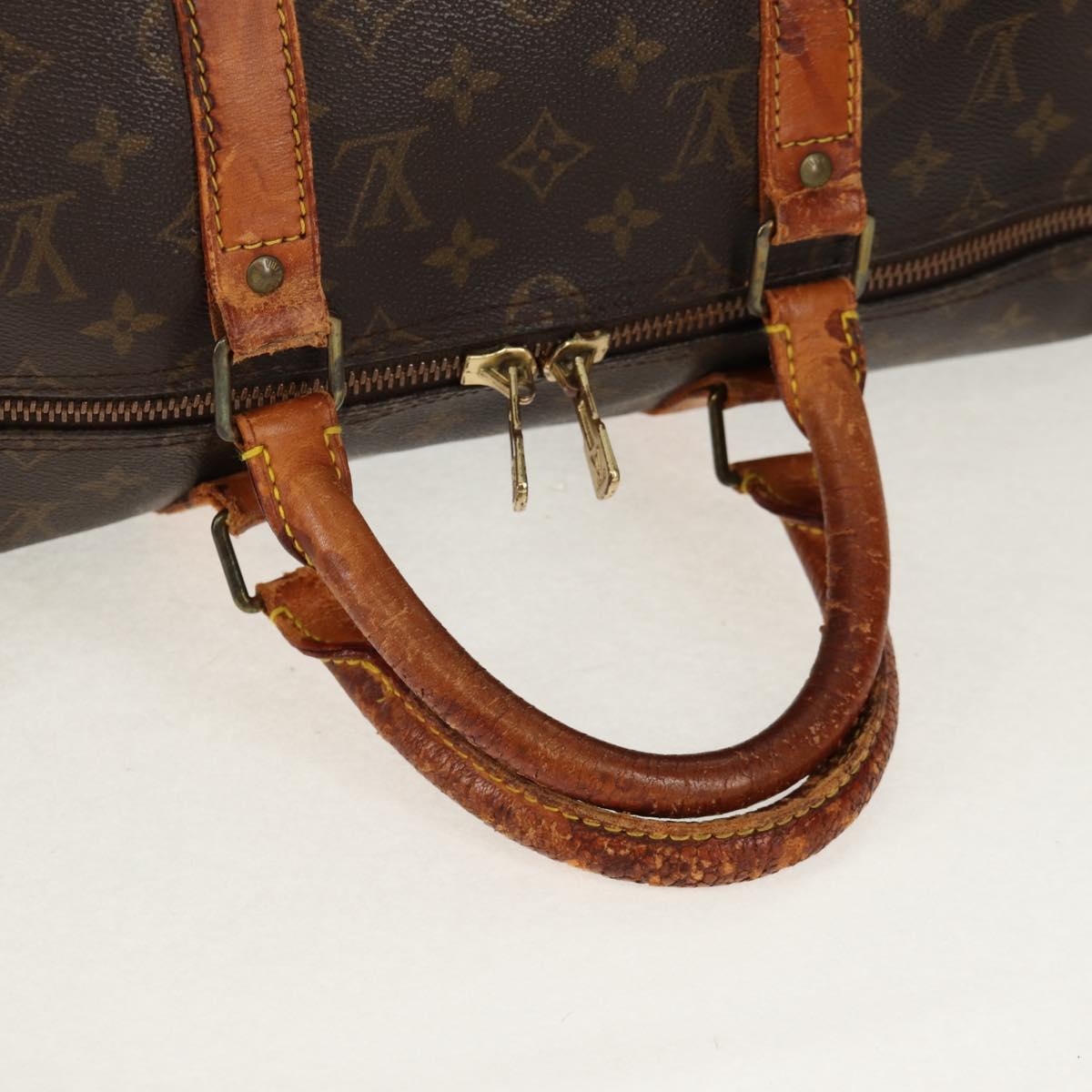 LOUIS VUITTON Monogram Keepall Bandouliere 50 Boston Bag M41416 LV Auth bs31705