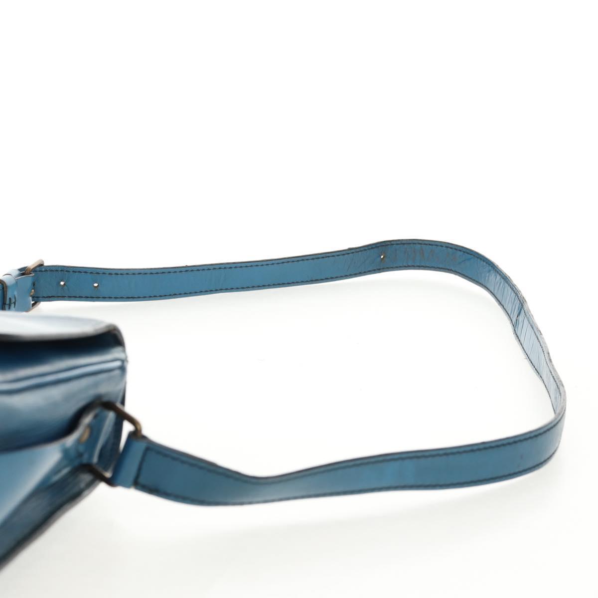 LOUIS VUITTON Epi Cartouchiere MM Shoulder Bag Blue M52245 LV Auth bs31707