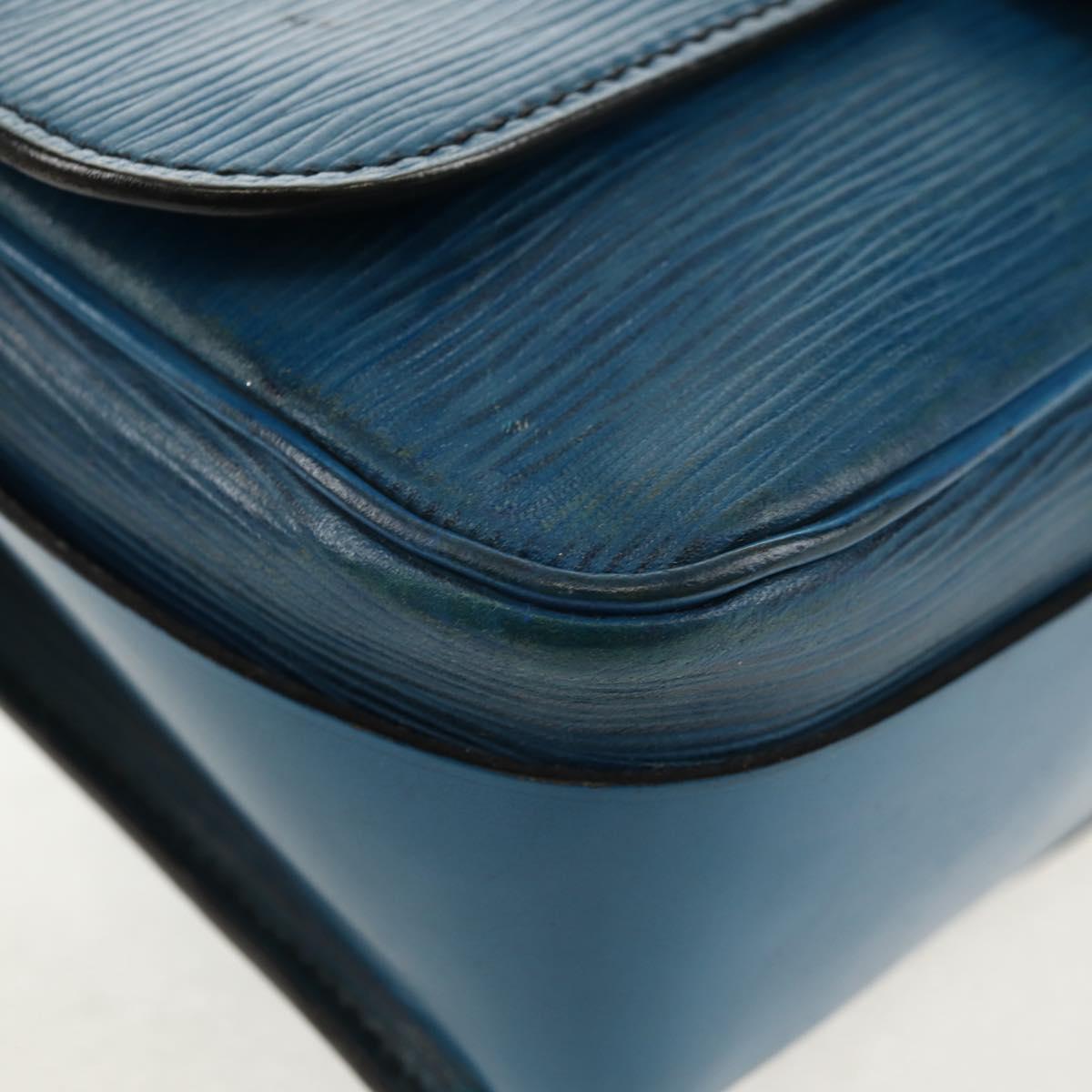 LOUIS VUITTON Epi Cartouchiere MM Shoulder Bag Blue M52245 LV Auth bs31707