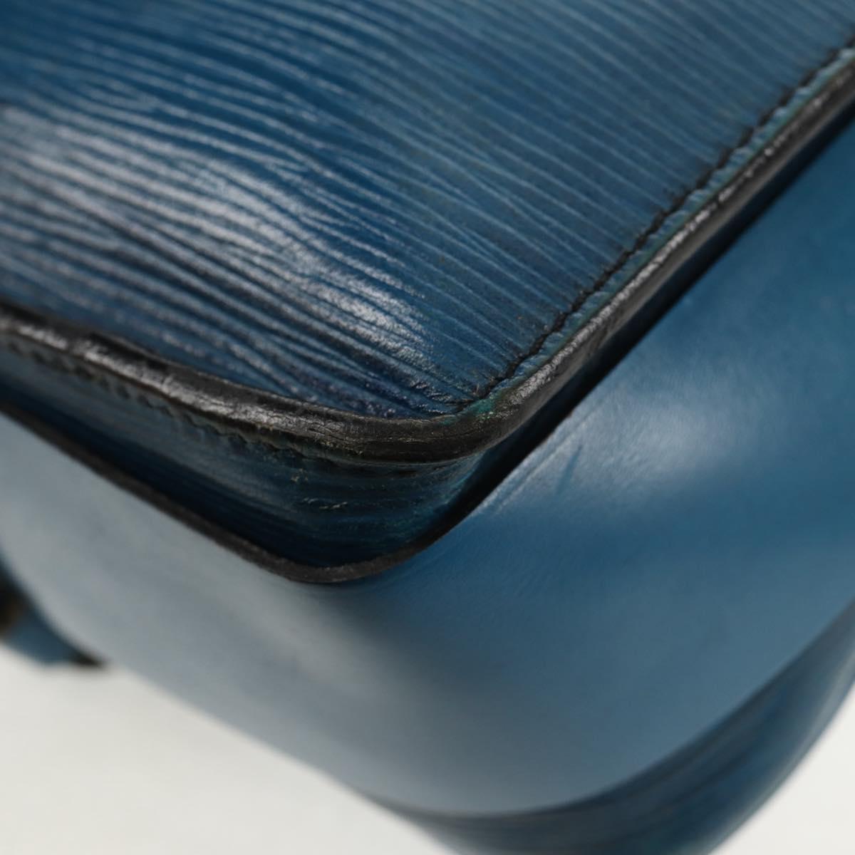 LOUIS VUITTON Epi Cartouchiere MM Shoulder Bag Blue M52245 LV Auth bs31707