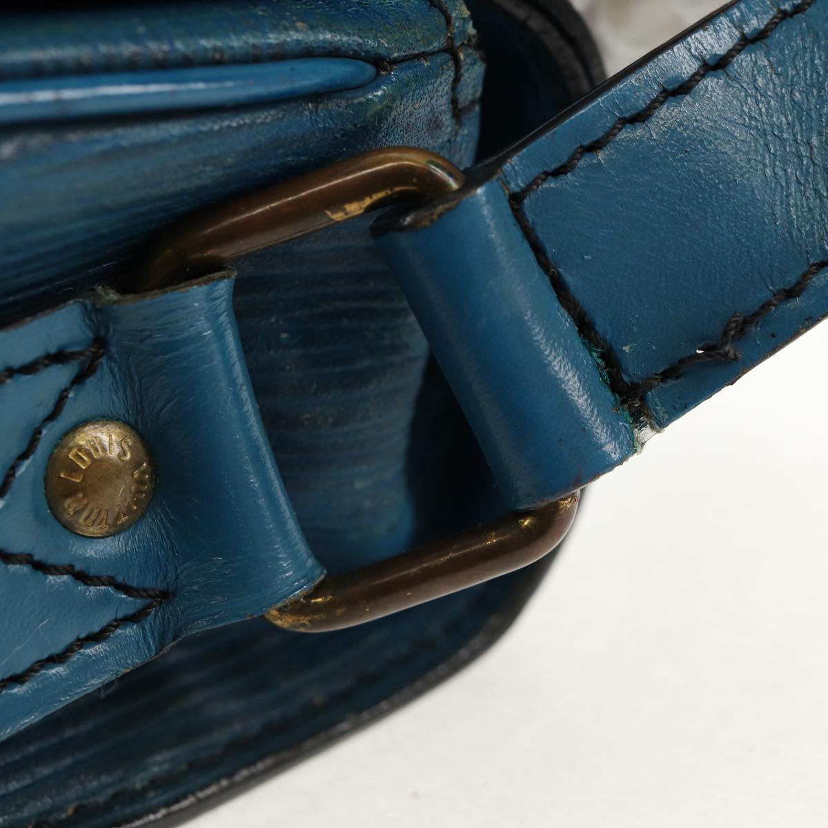 LOUIS VUITTON Epi Cartouchiere MM Shoulder Bag Blue M52245 LV Auth bs31707