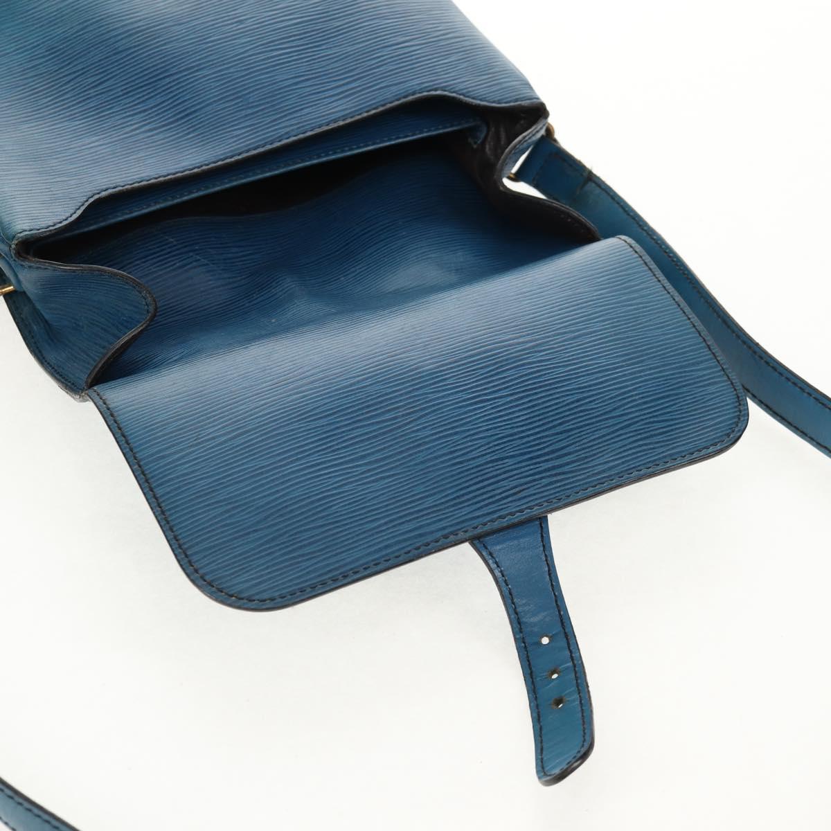 LOUIS VUITTON Epi Cartouchiere MM Shoulder Bag Blue M52245 LV Auth bs31707