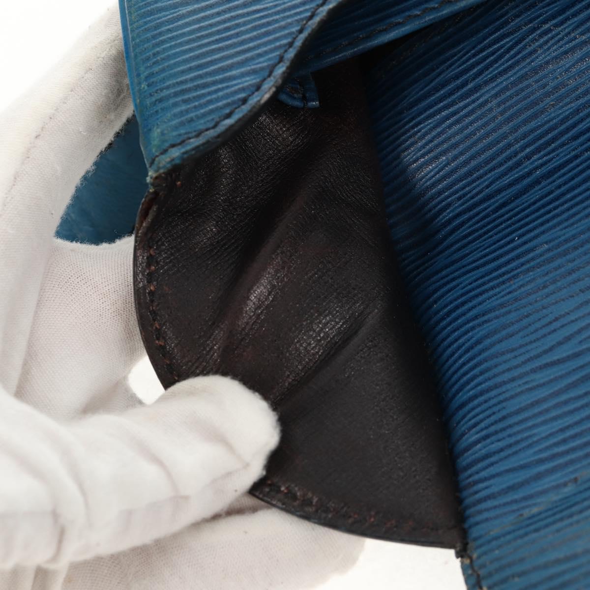 LOUIS VUITTON Epi Cartouchiere MM Shoulder Bag Blue M52245 LV Auth bs31707