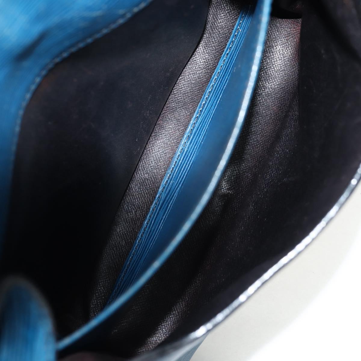 LOUIS VUITTON Epi Cartouchiere MM Shoulder Bag Blue M52245 LV Auth bs31707