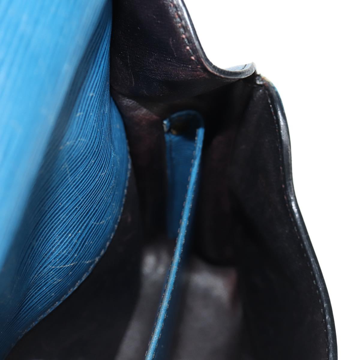 LOUIS VUITTON Epi Cartouchiere MM Shoulder Bag Blue M52245 LV Auth bs31707