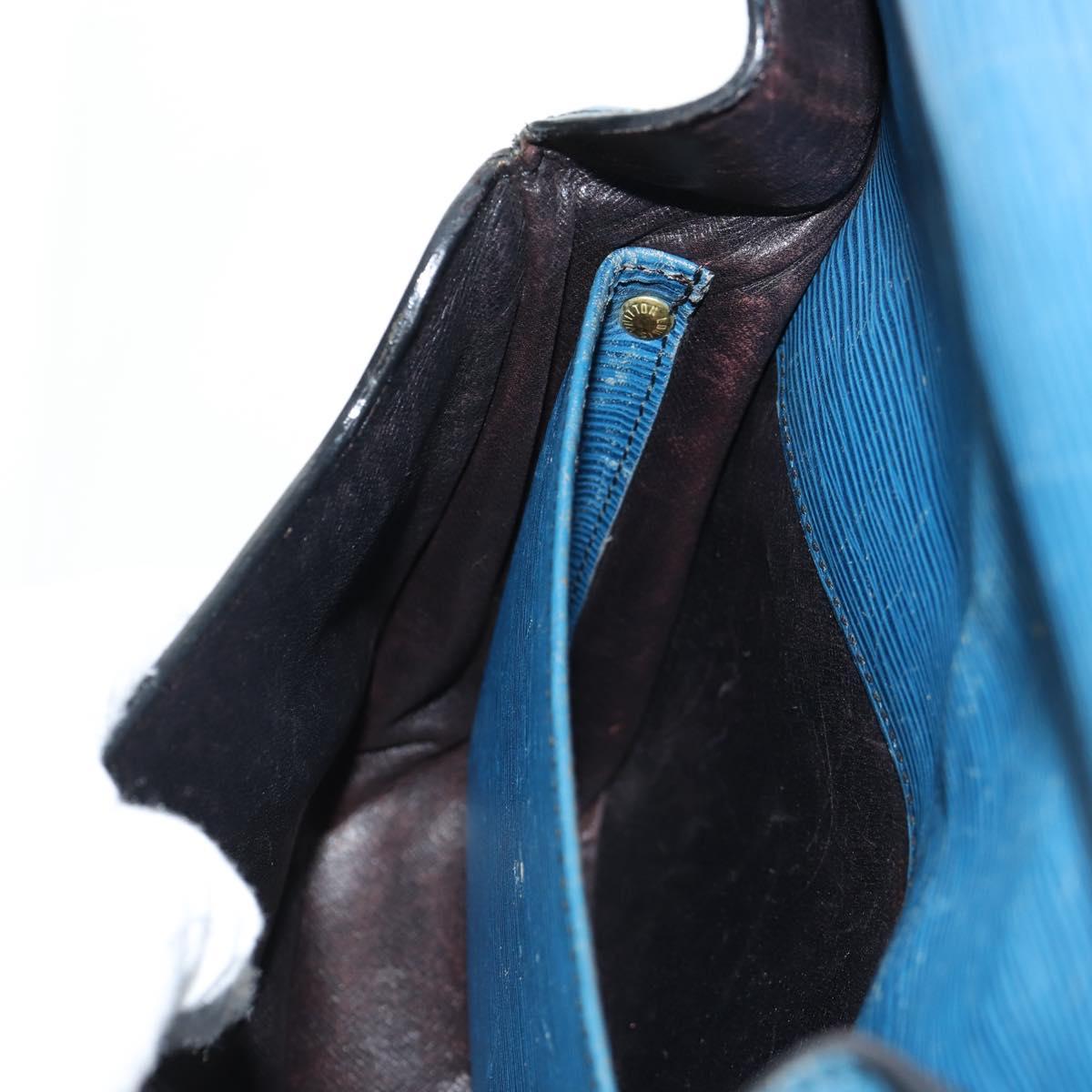 LOUIS VUITTON Epi Cartouchiere MM Shoulder Bag Blue M52245 LV Auth bs31707