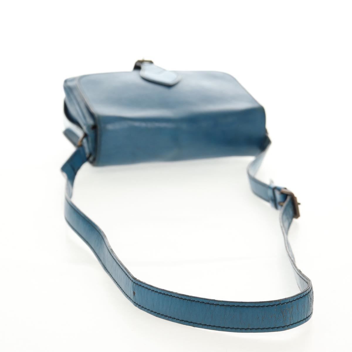 LOUIS VUITTON Epi Cartouchiere MM Shoulder Bag Blue M52245 LV Auth bs31707