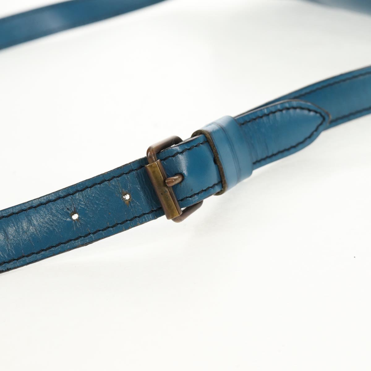 LOUIS VUITTON Epi Cartouchiere MM Shoulder Bag Blue M52245 LV Auth bs31707