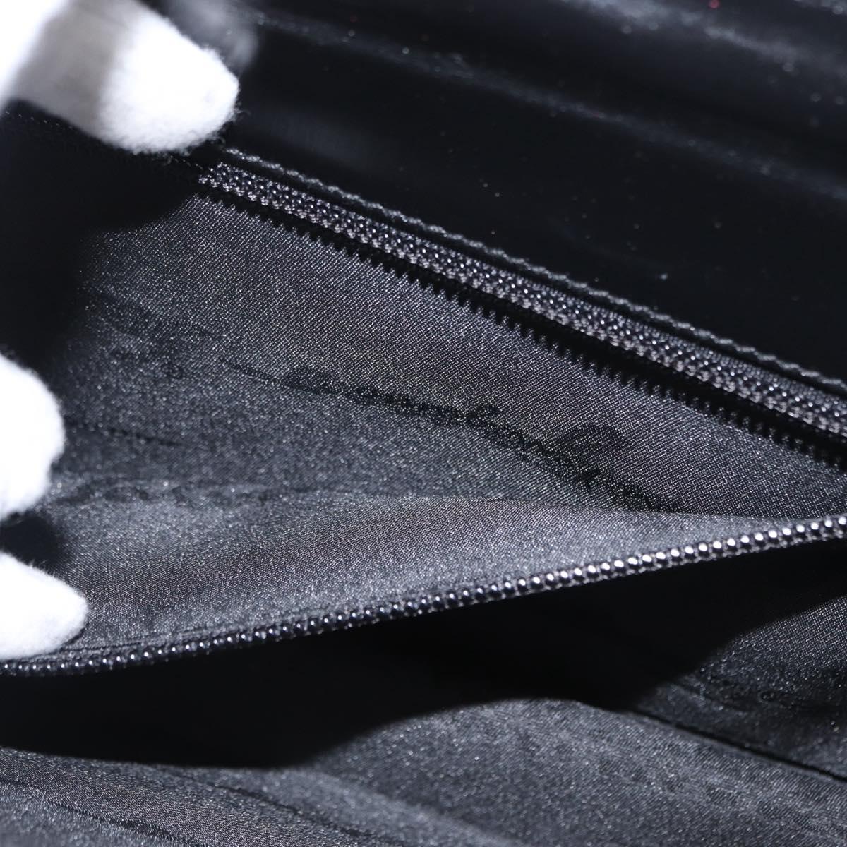 Salvatore Ferragamo Gancini Shoulder Bag Leather Black Silver Auth bs31712