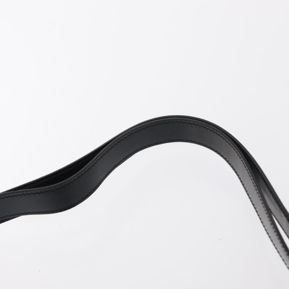 Salvatore Ferragamo Gancini Shoulder Bag Leather Black Silver Auth bs31712