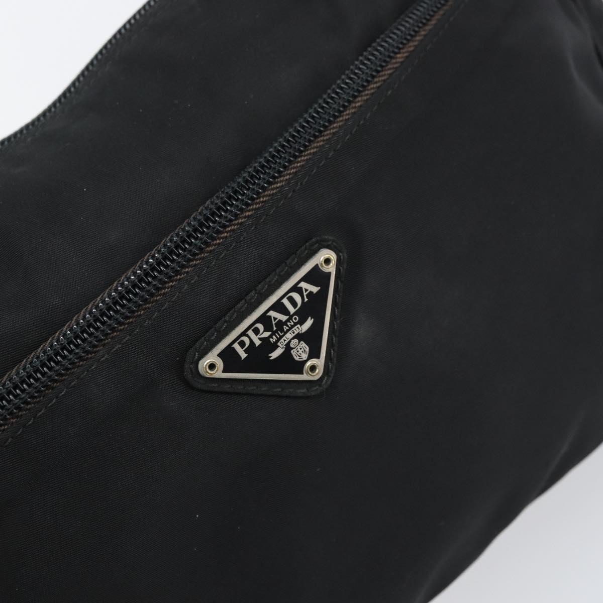 PRADA Shoulder Bag Nylon Black Silver Auth bs31714