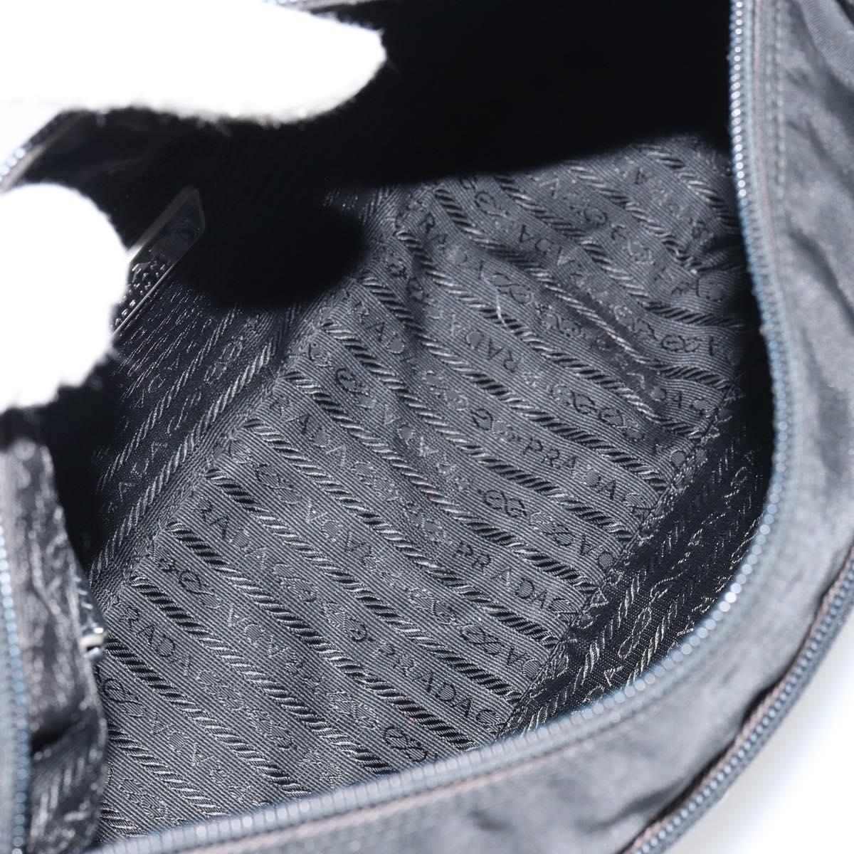 PRADA Shoulder Bag Nylon Black Silver Auth bs31714