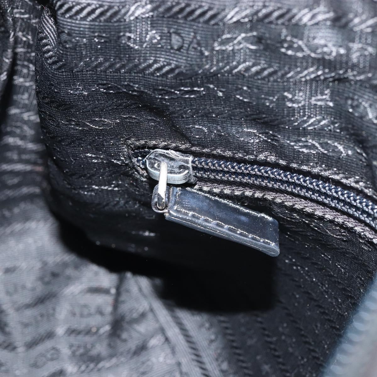 PRADA Shoulder Bag Nylon Black Silver Auth bs31714