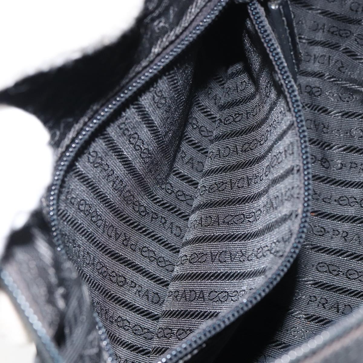 PRADA Shoulder Bag Nylon Black Silver Auth bs31714