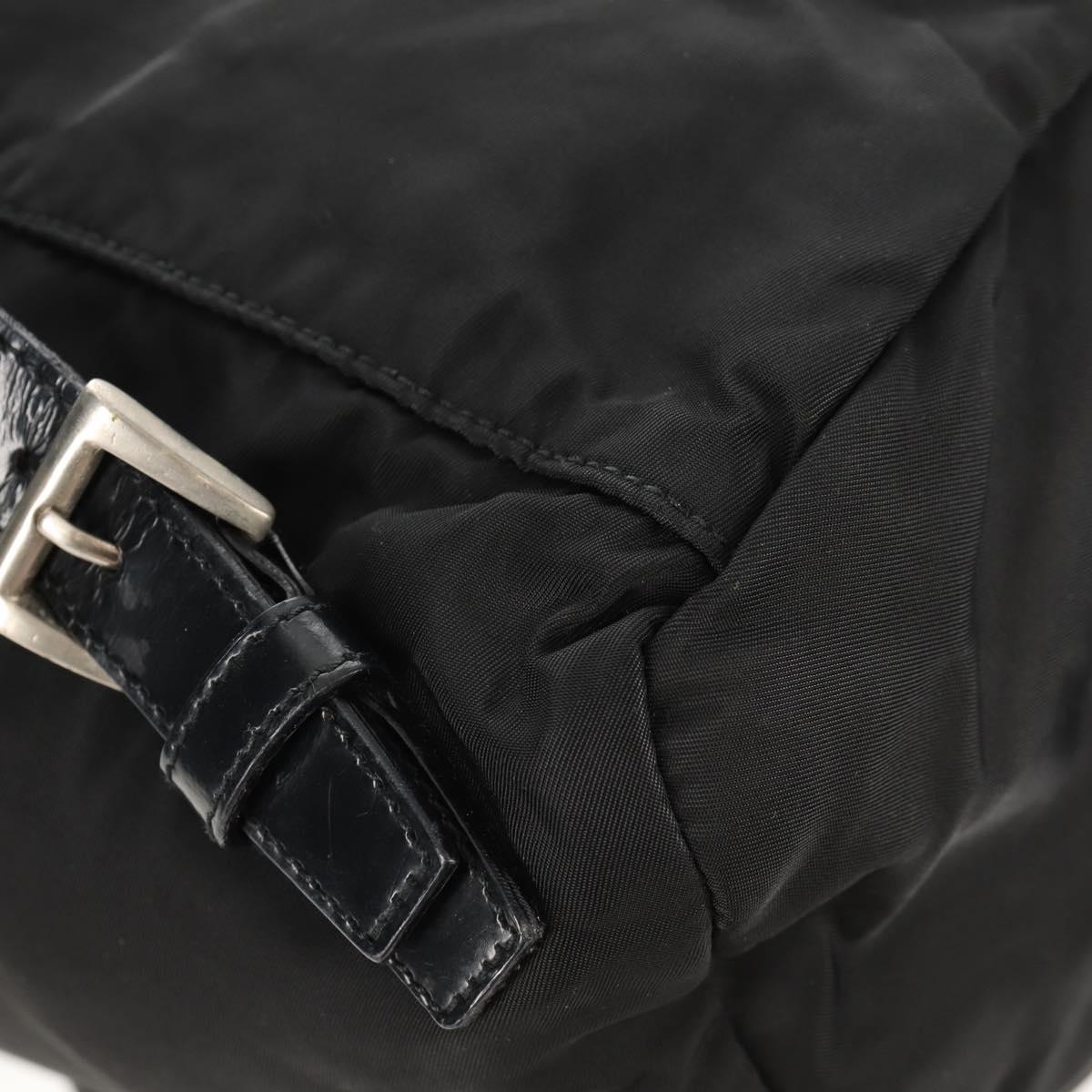 PRADA Backpack Nylon Black Silver Auth bs31715