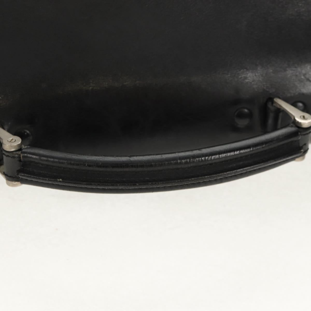 PRADA Business Bag Nylon Leather Black Silver Auth bs31717