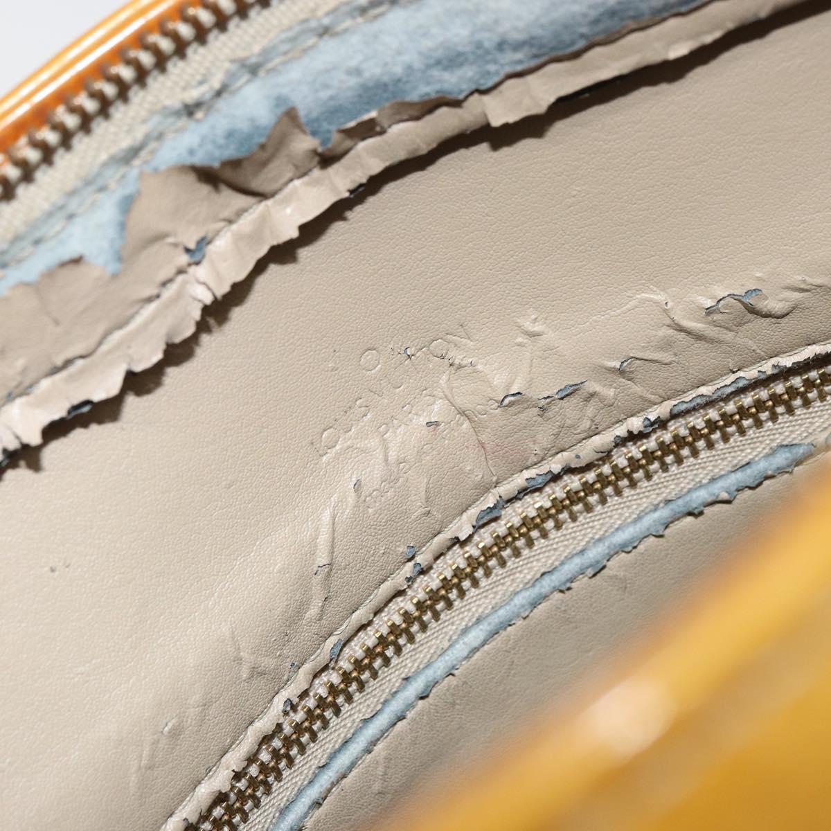 LOUIS VUITTON Monogram Vernis Houston Hand Bag Beige M91004 LV Auth bs31721